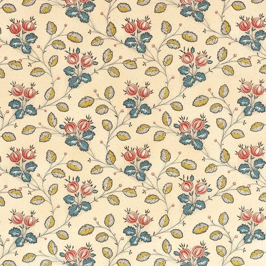Les Groseilles Fabric by Décors Barbares in Red & Blue