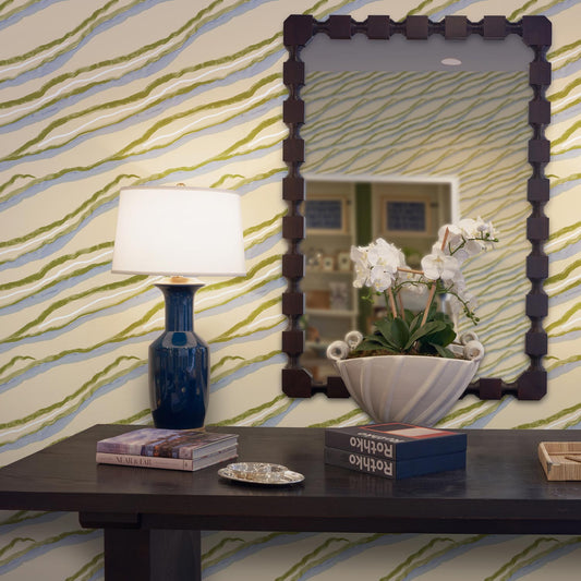Lolo Wallpaper by Ferrick Mason in Periwinkle Green