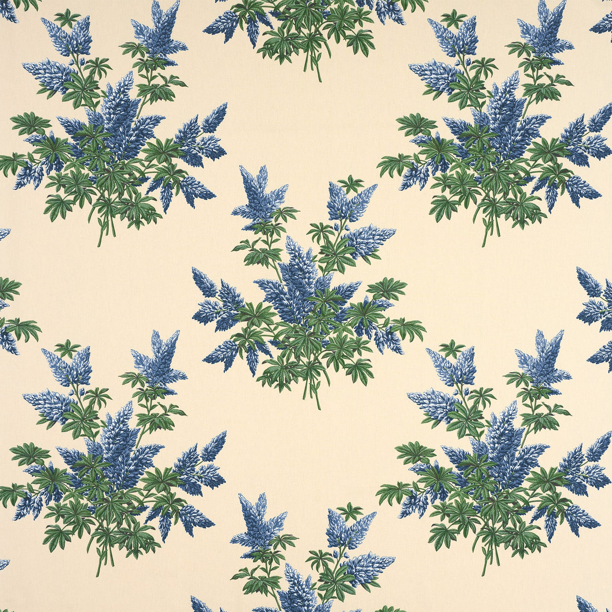 Lupins Fabric by Décors Barbares in Blue