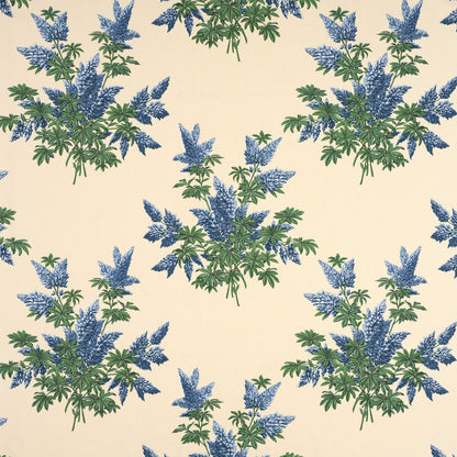 Lupins Fabric by Décors Barbares in Blue