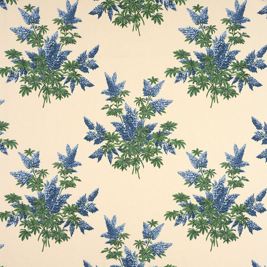 Lupins Fabric by Décors Barbares in Blue