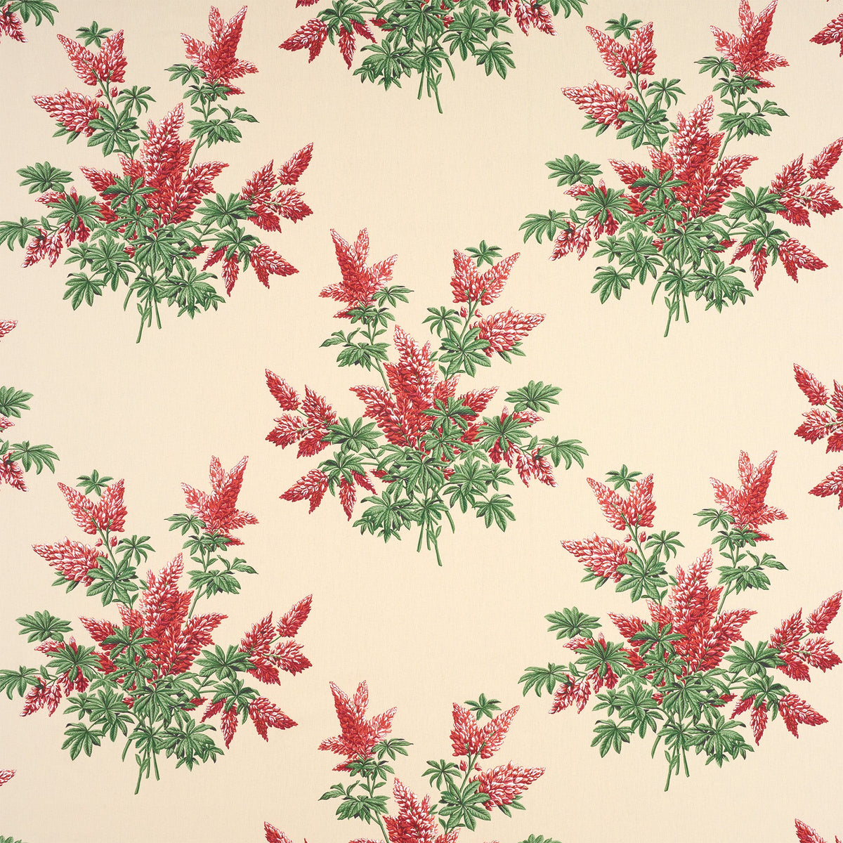 Lupins Fabric by Décors Barbares in Red