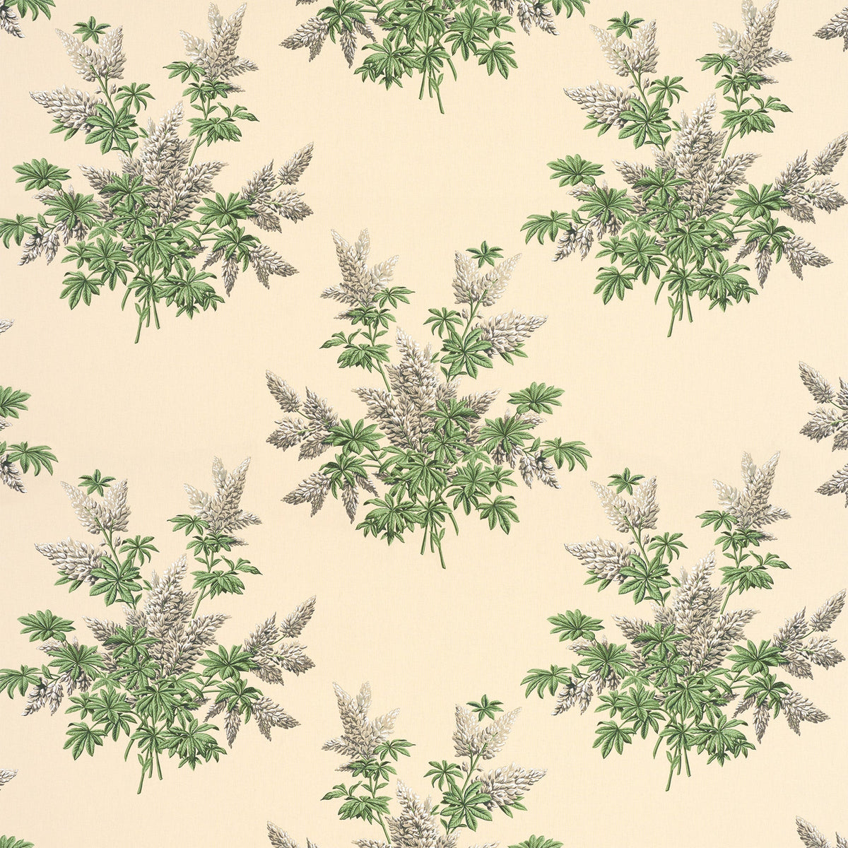 Lupins Fabric by Décors Barbares in White