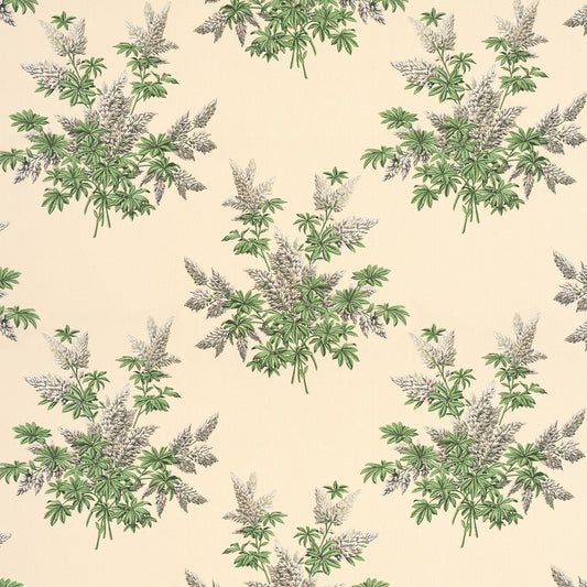 Lupins Fabric by Décors Barbares in White