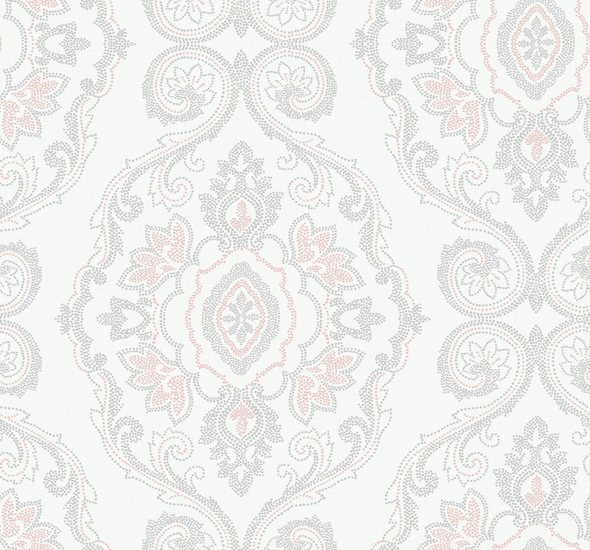 Seabrook Beach House Nautical Damask Wallpaper - Pink Sunset