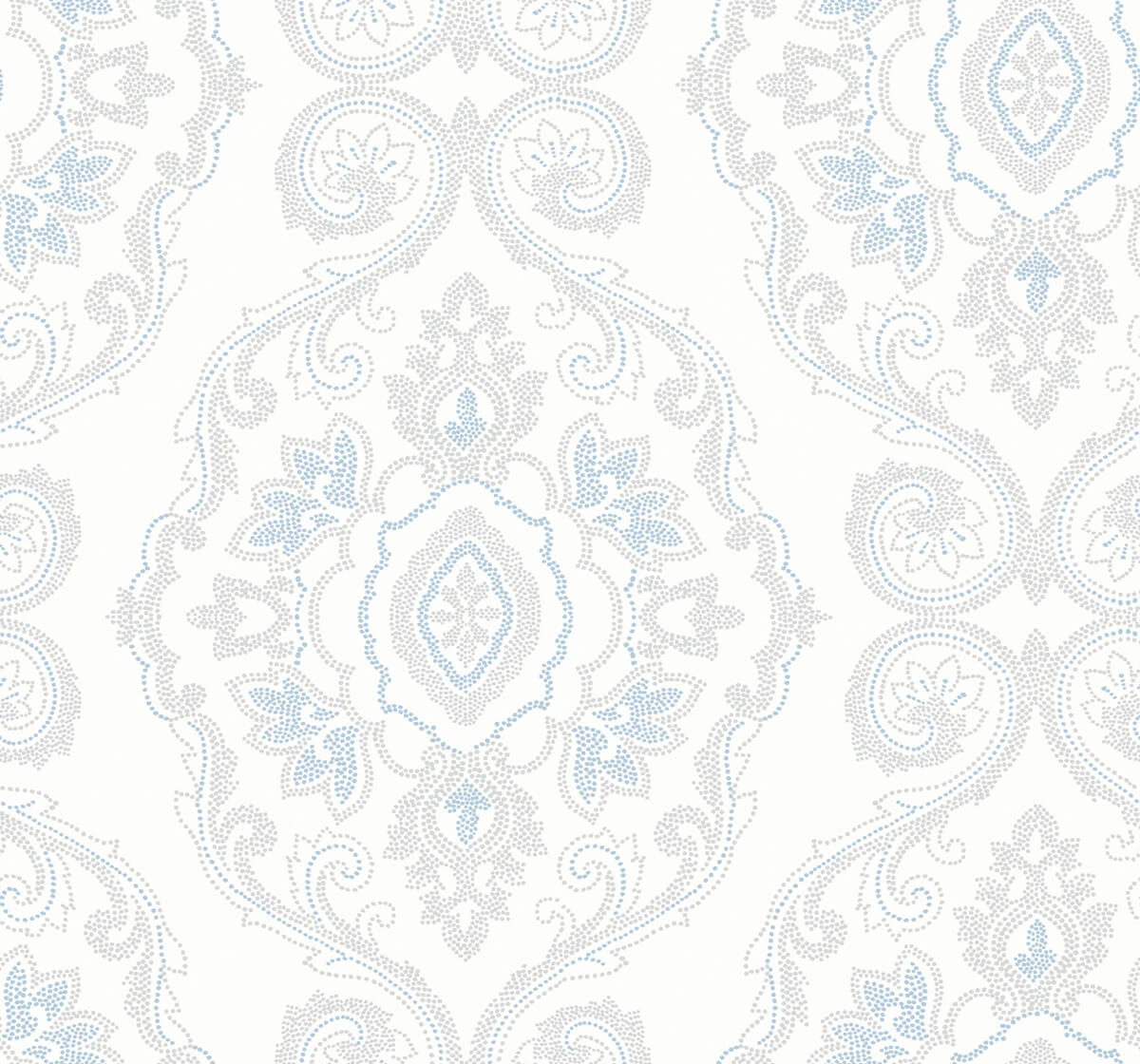 Seabrook Beach House Nautical Damask Wallpaper - Blue Oasis