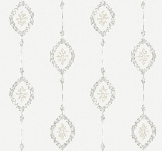 Seabrook Beach House Sand Dollar Stripe Wallpaper - Black Sands
