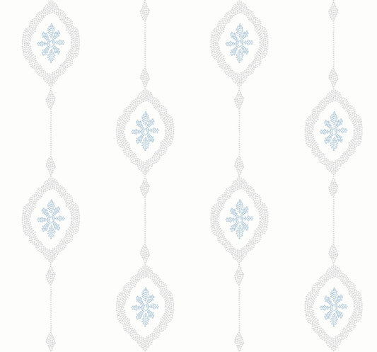 Seabrook Beach House Sand Dollar Stripe Wallpaper - Blue Oasis