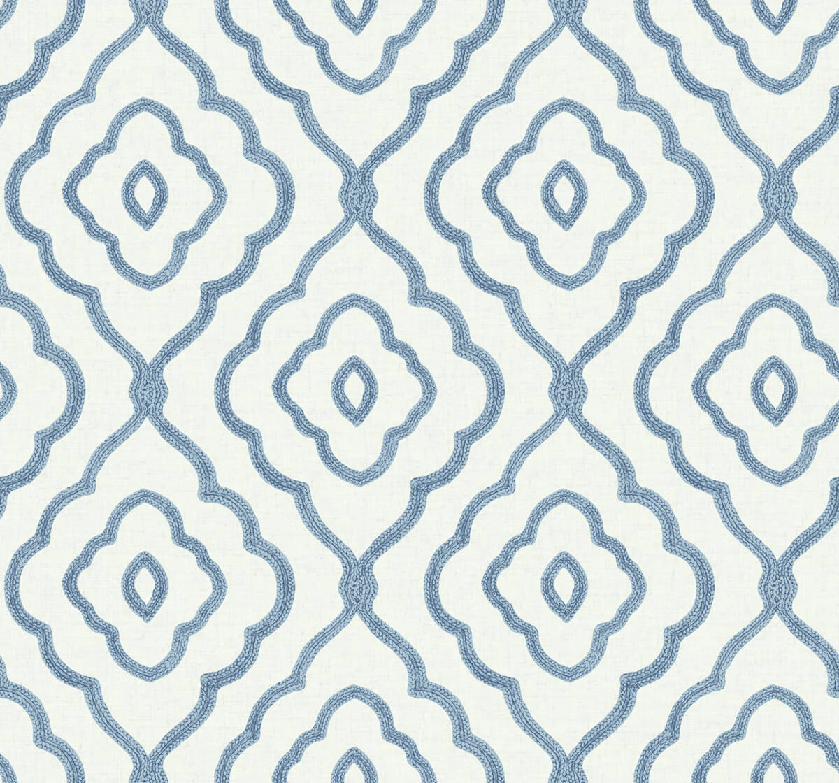 Seabrook Beach House Seaside Ogee Wallpaper - Blue Oasis