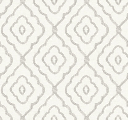 Seabrook Beach House Seaside Ogee Wallpaper - Daydream Gray