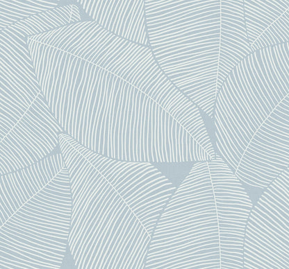 Seabrook Beach House Summer Magnolia Wallpaper - Blue Oasis