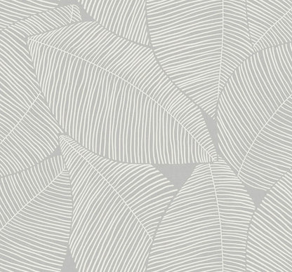 Seabrook Beach House Summer Magnolia Wallpaper - Daydream Gray