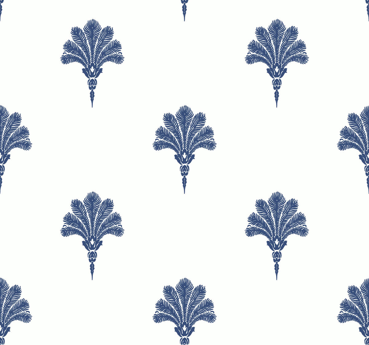 Seabrook Beach House Summer Fan Wallpaper - Coastal Blue