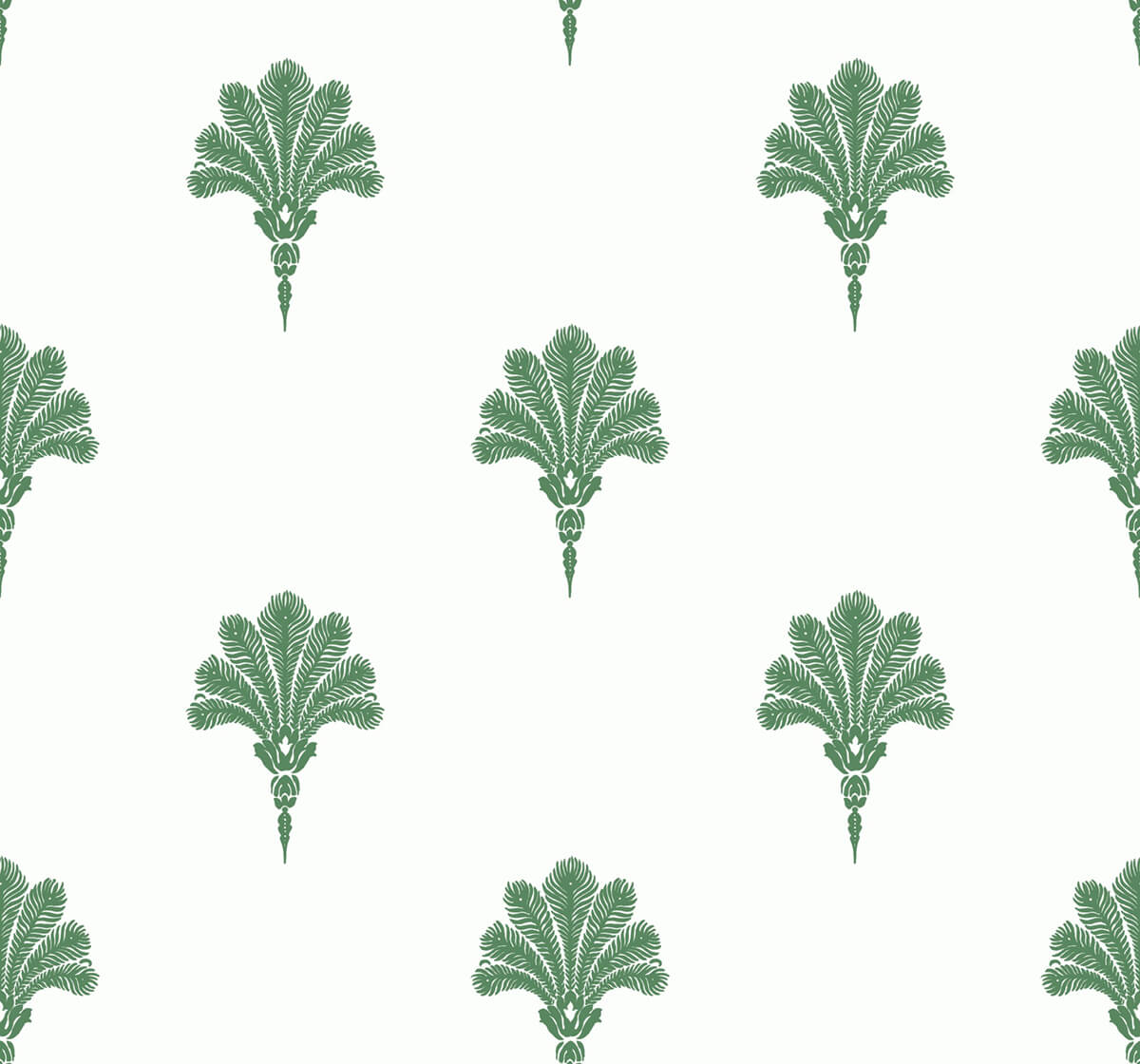 Seabrook Beach House Summer Fan Wallpaper - Green