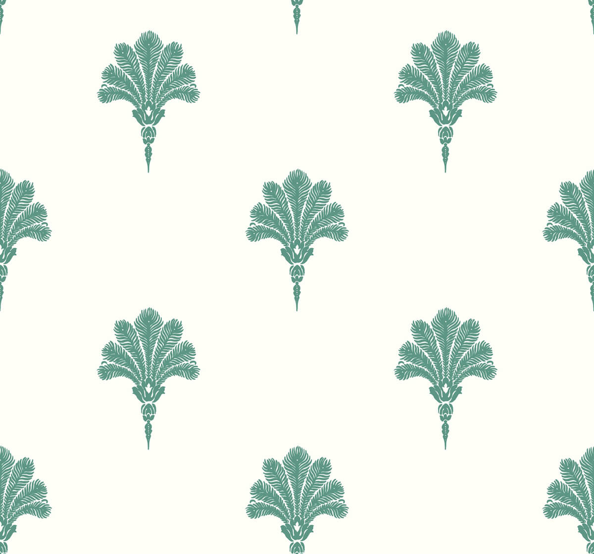 Seabrook Beach House Summer Fan Wallpaper - Tropic Green