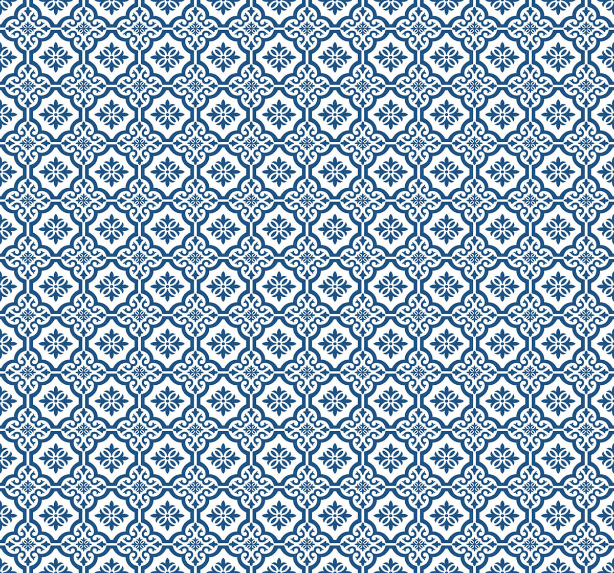 Seabrook Beach House Coastal Tile Wallpaper - Blue