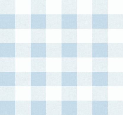 Seabrook Beach House Picnic Plaid Wallpaper - Blue Oasis