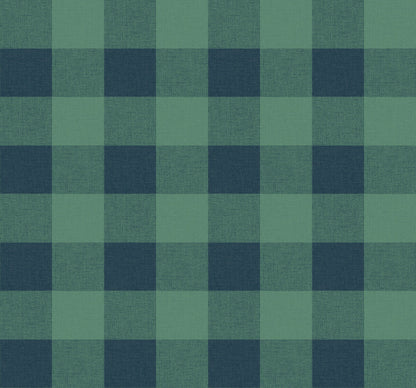 Seabrook Beach House Picnic Plaid Wallpaper - Tropic Green