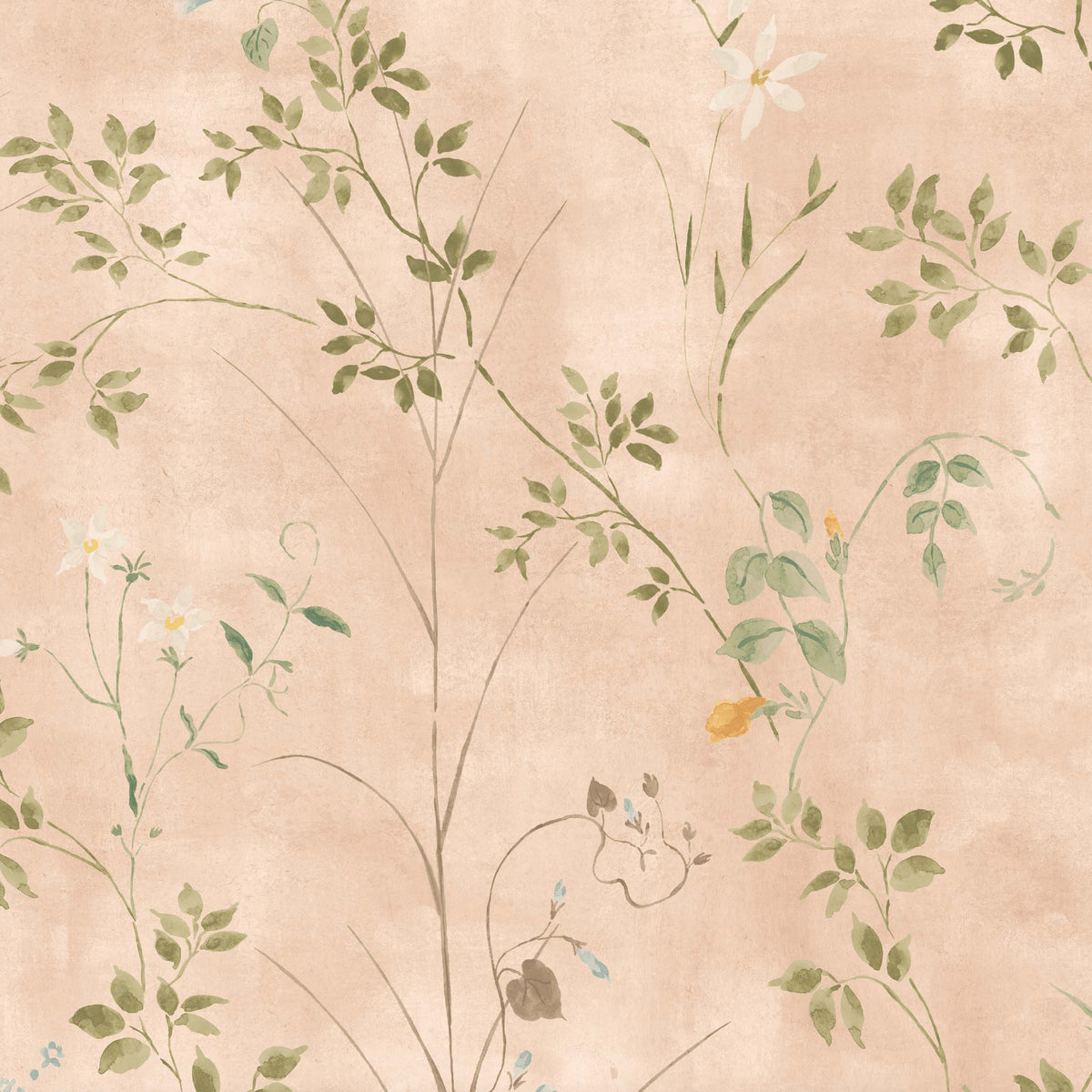 Meadow Whisper Vintage Peach Wallpaper