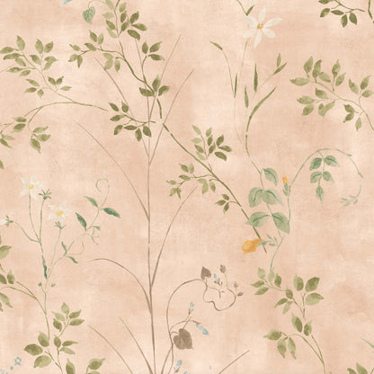 Meadow Whisper Vintage Peach Wallpaper