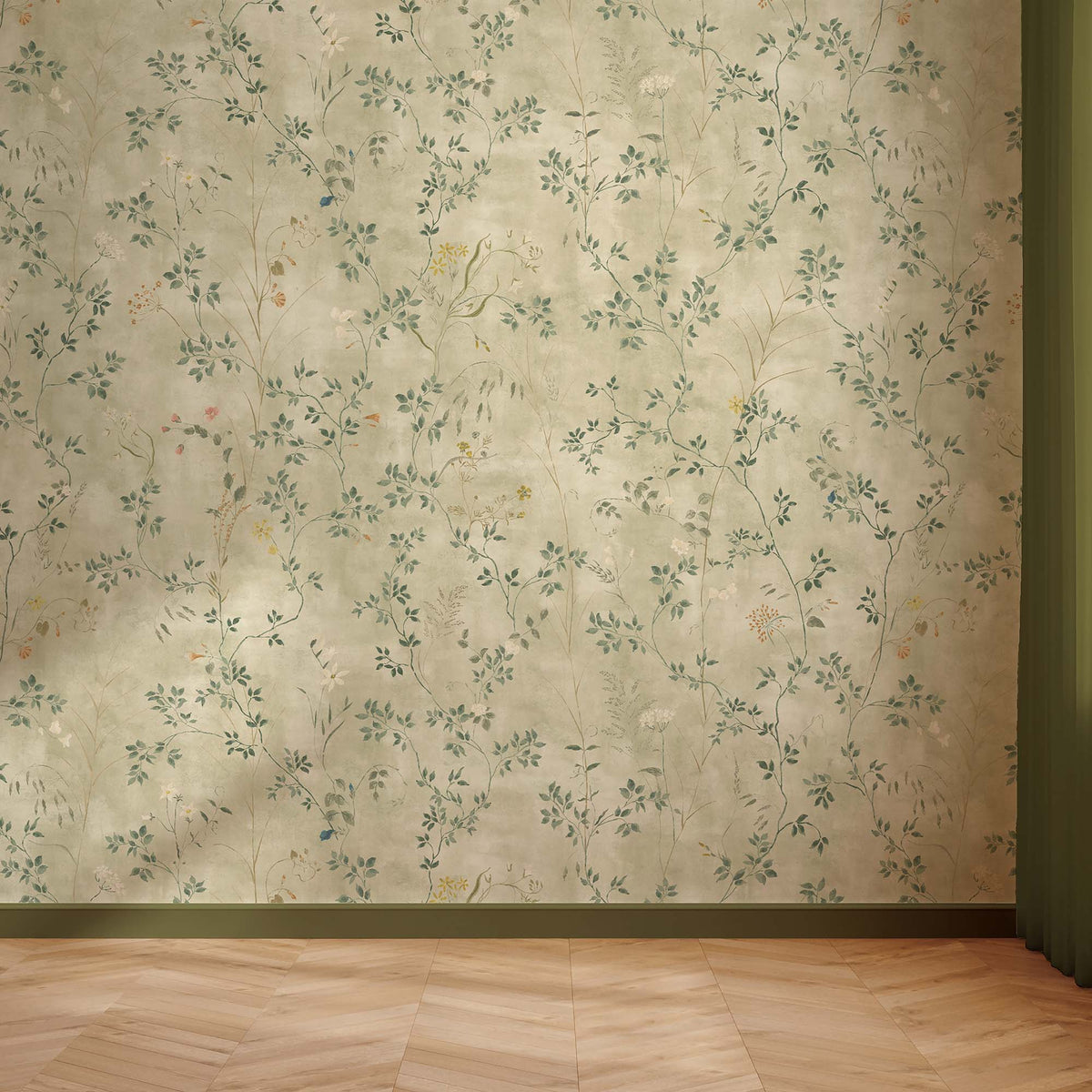 Meadow Whisper Sage Green Wallpaper