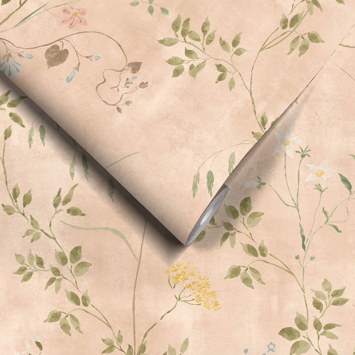 Meadow Whisper Vintage Peach Wallpaper