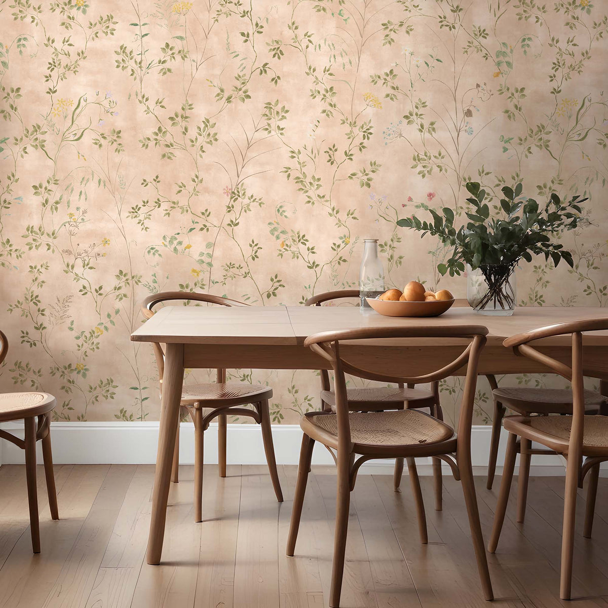 Meadow Whisper Vintage Peach Wallpaper