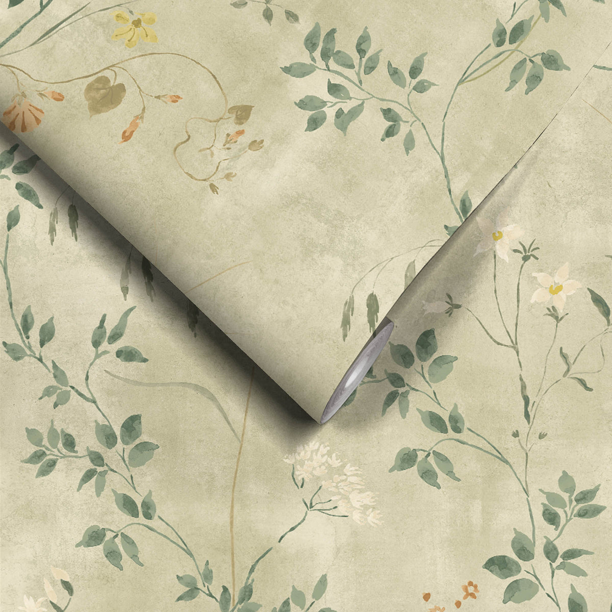 Meadow Whisper Sage Green Wallpaper