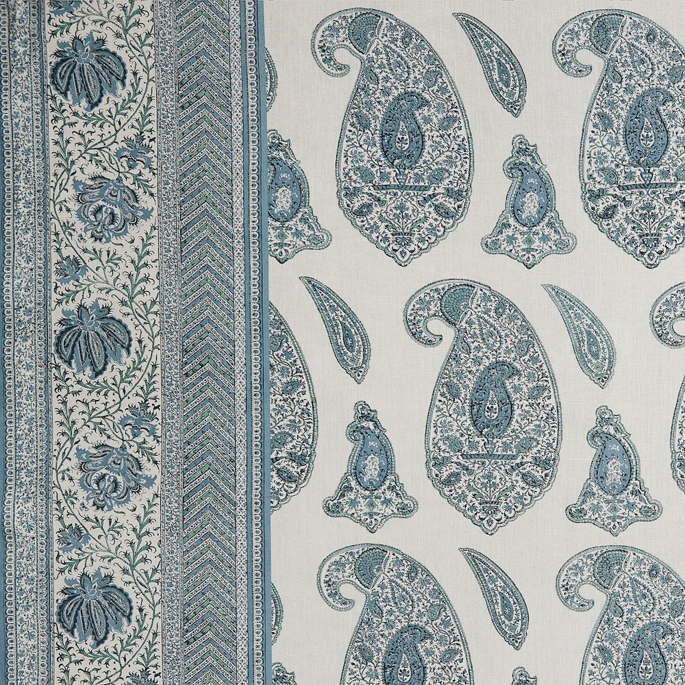 Huntington Paisley Fabric by Meredith Ellis in Blue/Green