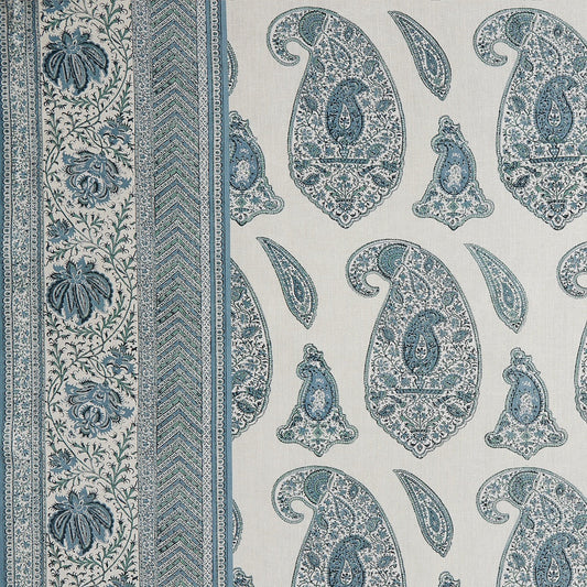 Huntington Paisley Fabric by Meredith Ellis in Blue/Green