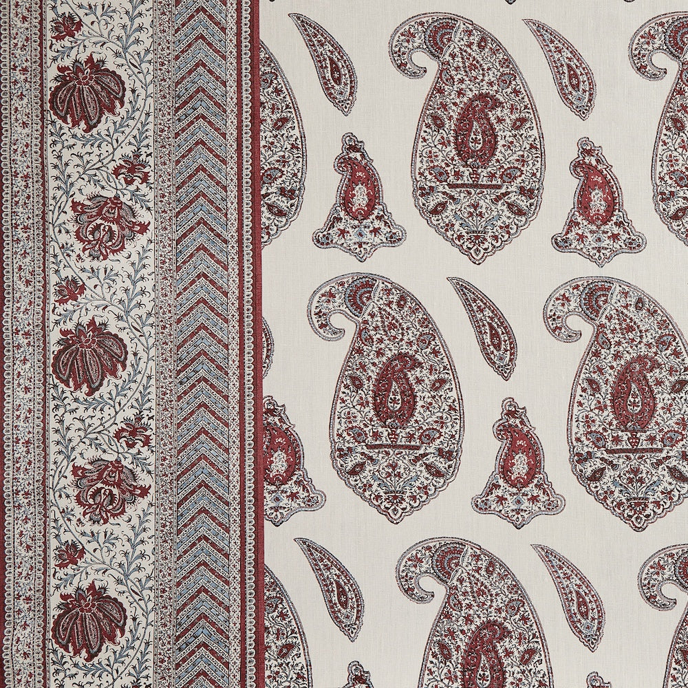 Huntington Paisley Fabric by Meredith Ellis in Red/Blue