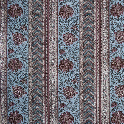 Huntington Stripe Fabric by Meredith Ellis in Cornflower Blue/Plum