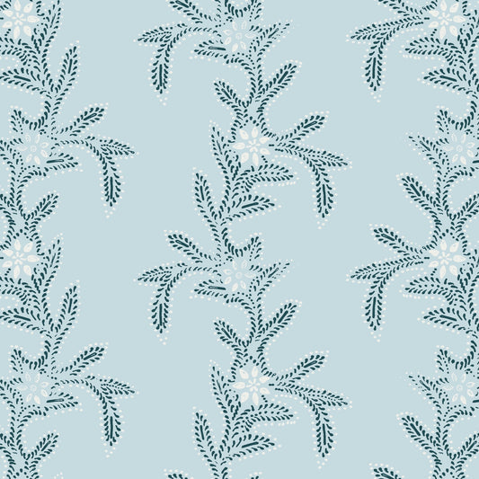 Deakins Vine Wallpaper by Meredith Ellis in Swedish Blue/Indigo