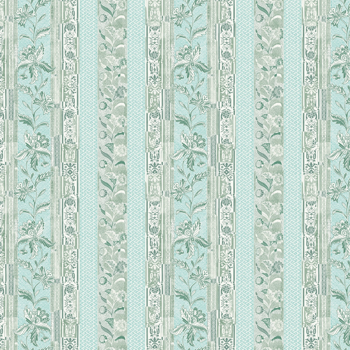 Machen Wallpaper by Meredith Ellis in Green/Blue