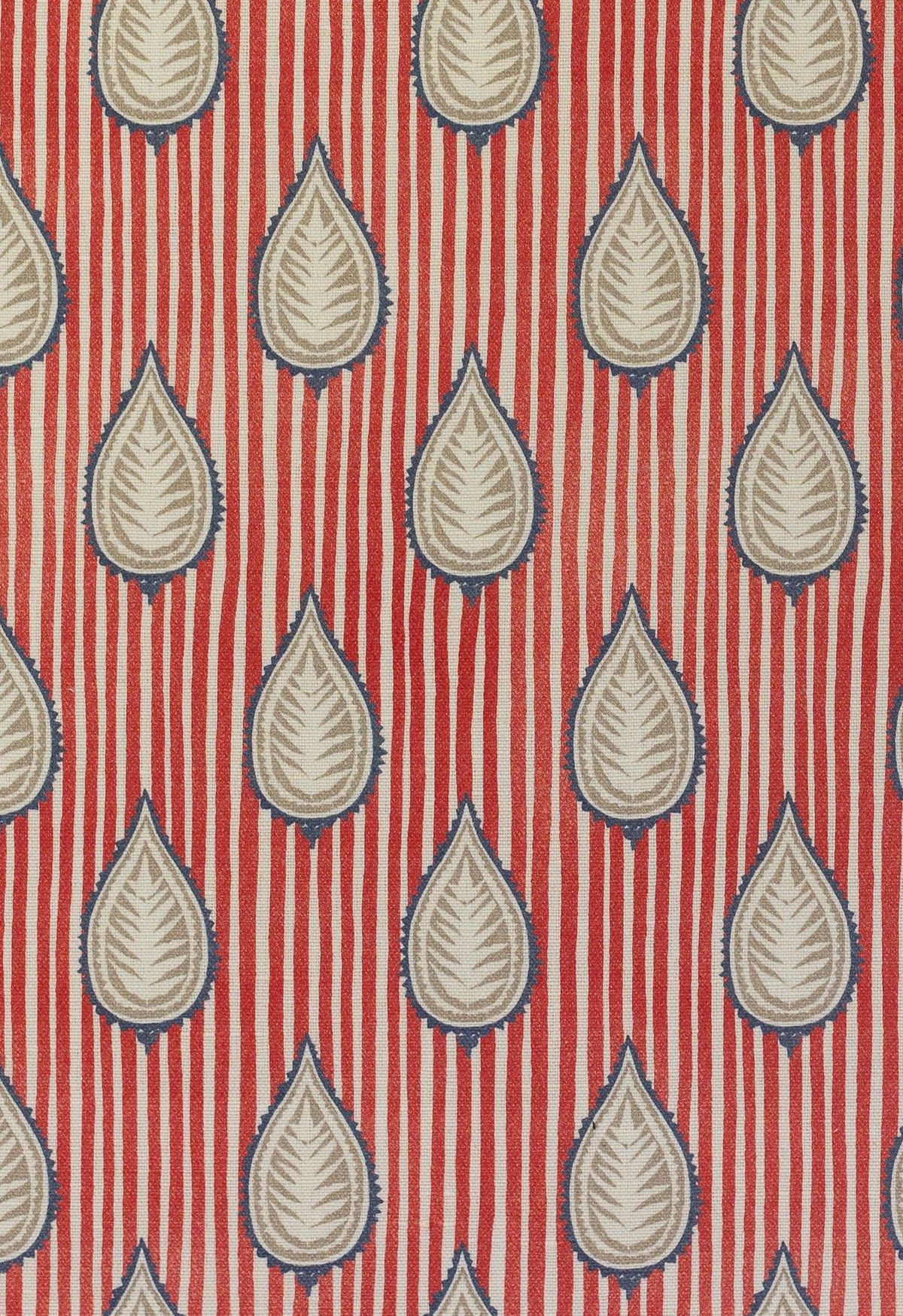 Midhurst Fabric by Titley & Marr in Navy, Red & Dove