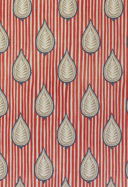 Midhurst Fabric by Titley & Marr in Navy, Red & Dove