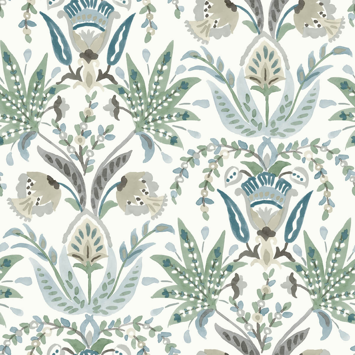Seaside Jacobean Wallpaper