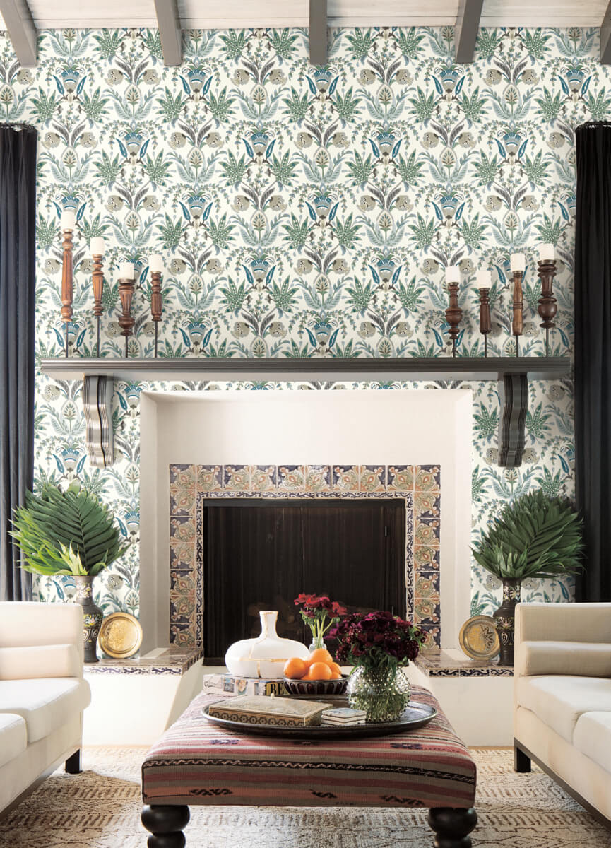 Seaside Jacobean Wallpaper