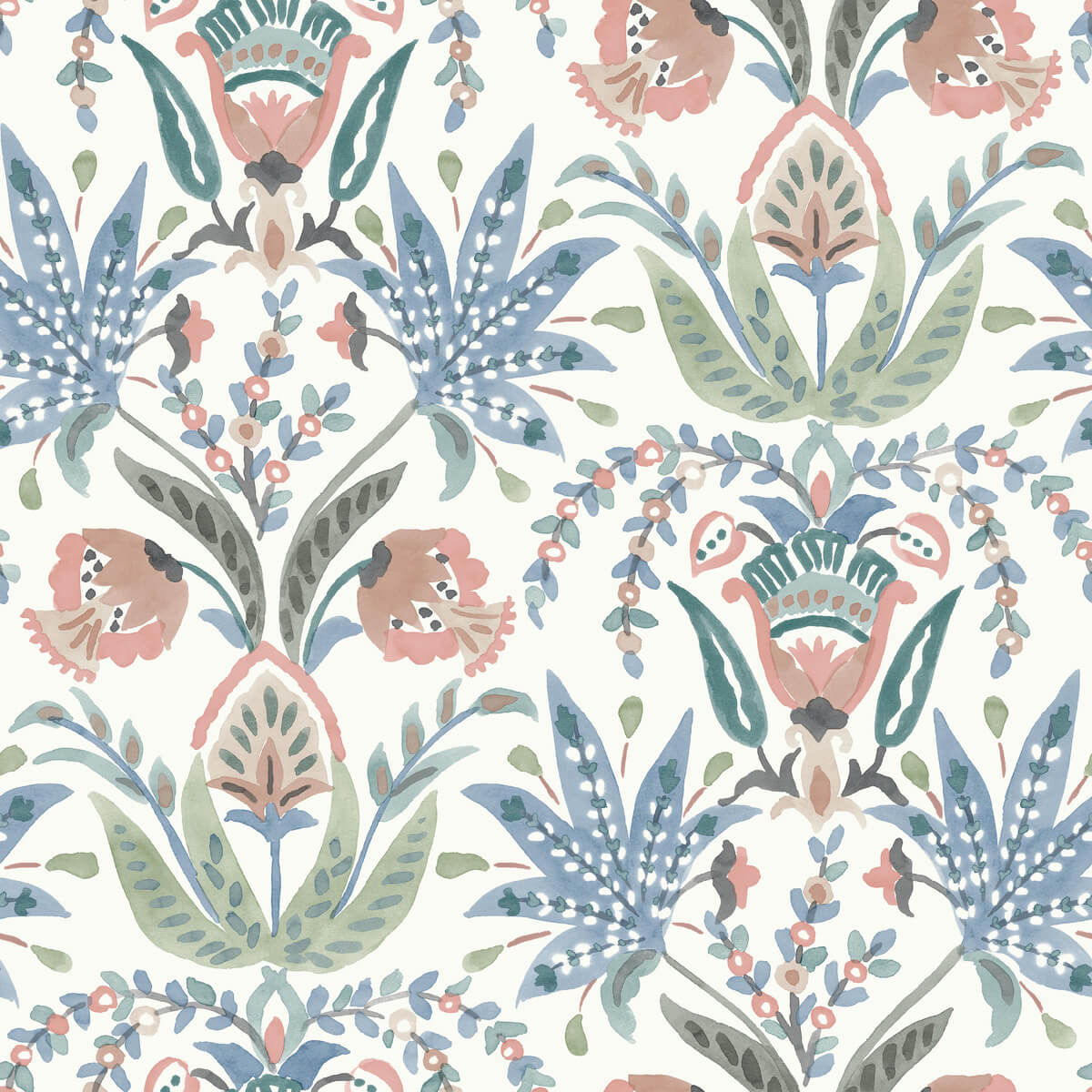 Seaside Jacobean Wallpaper