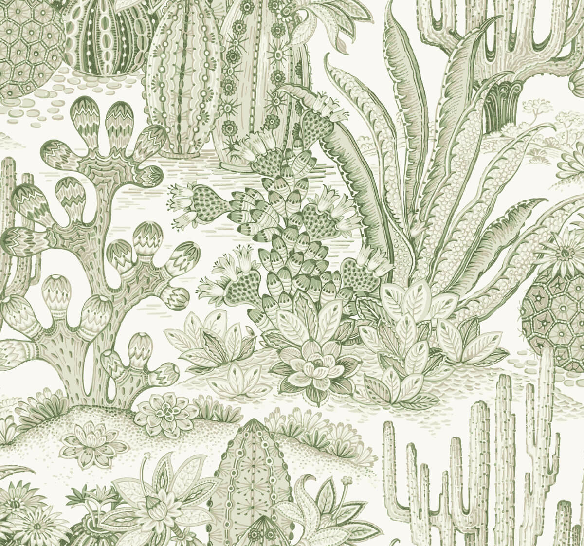 Lotus Land Cacti Wallpaper