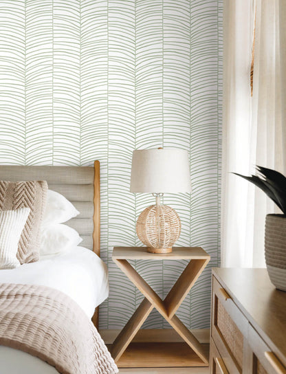 Cascade Palm Chevron Wallpaper