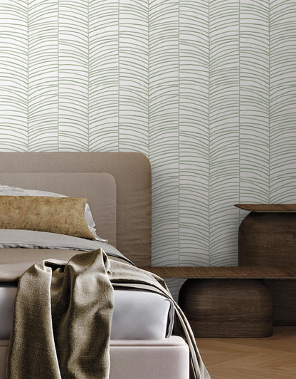 Cascade Palm Chevron Wallpaper