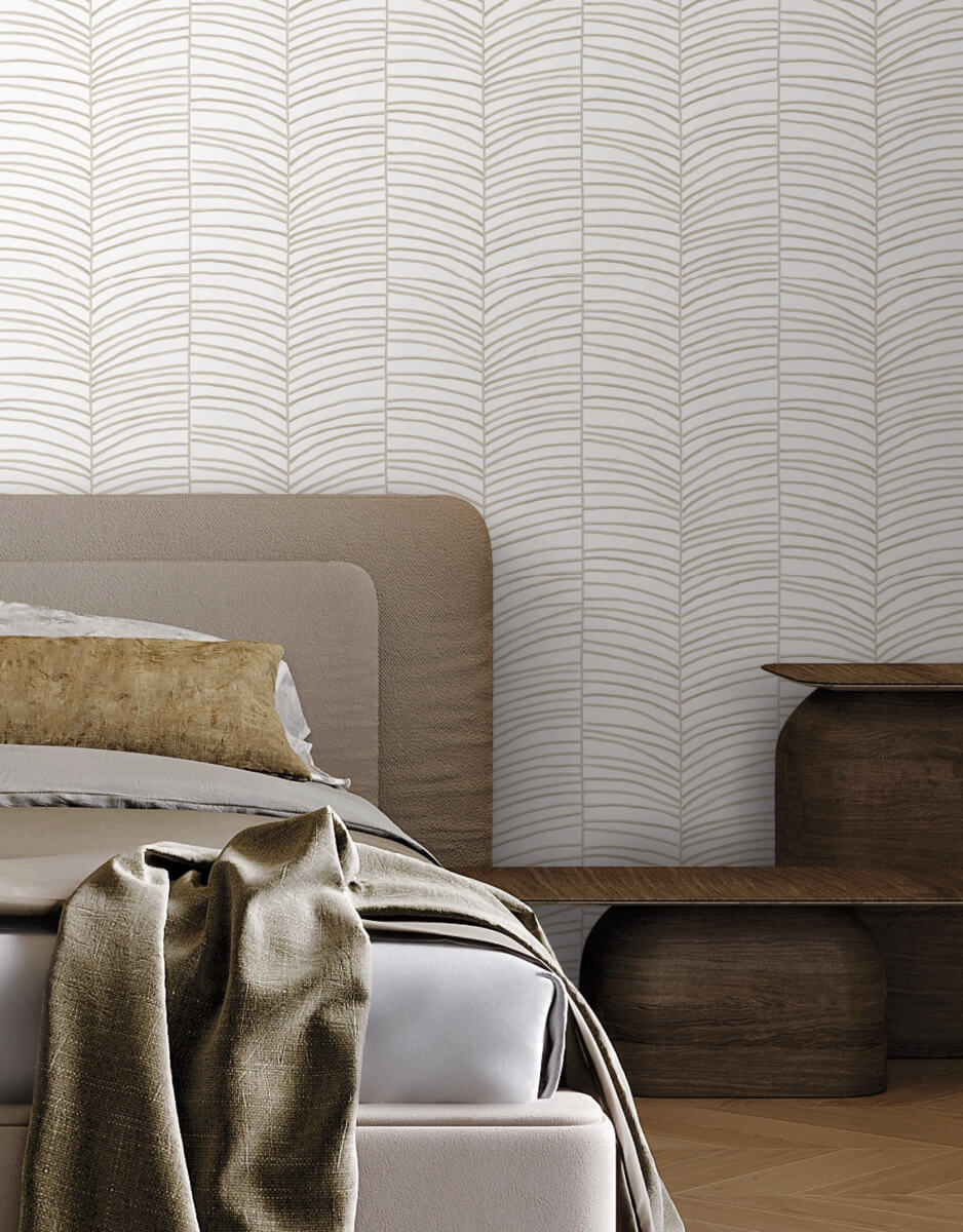 Cascade Palm Chevron Wallpaper