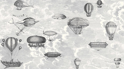 Macchine Volanti Mural by Cole & Son in Soot & Snow (27053)