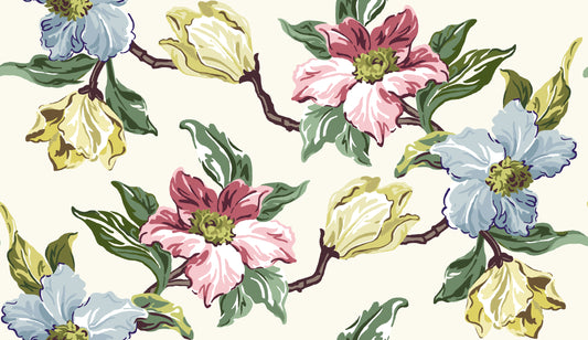 Magnolia Wallpaper by Betsy Textiles in Multi