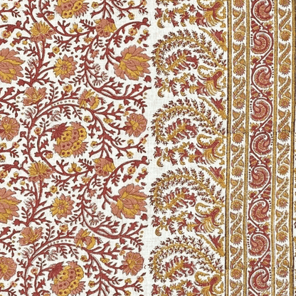 Mallow Border Fabric by Ian Sanderson in Cayenne