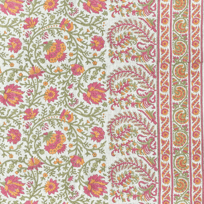Mallow Border Fabric by Ian Sanderson in Chilli