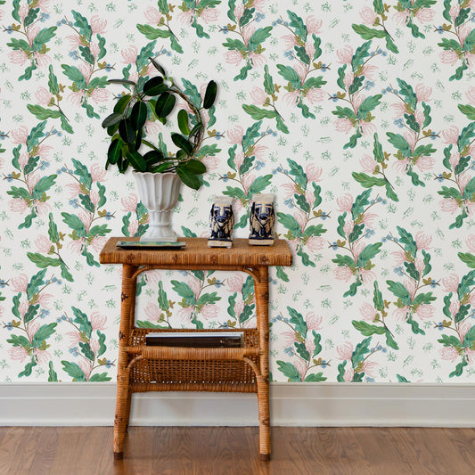 McCall Wallpaper by Ferrick Mason in Pink Green