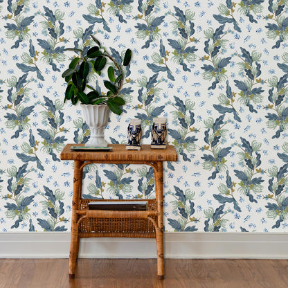 McCall Wallpaper by Ferrick Mason in Slate Blue Mineral