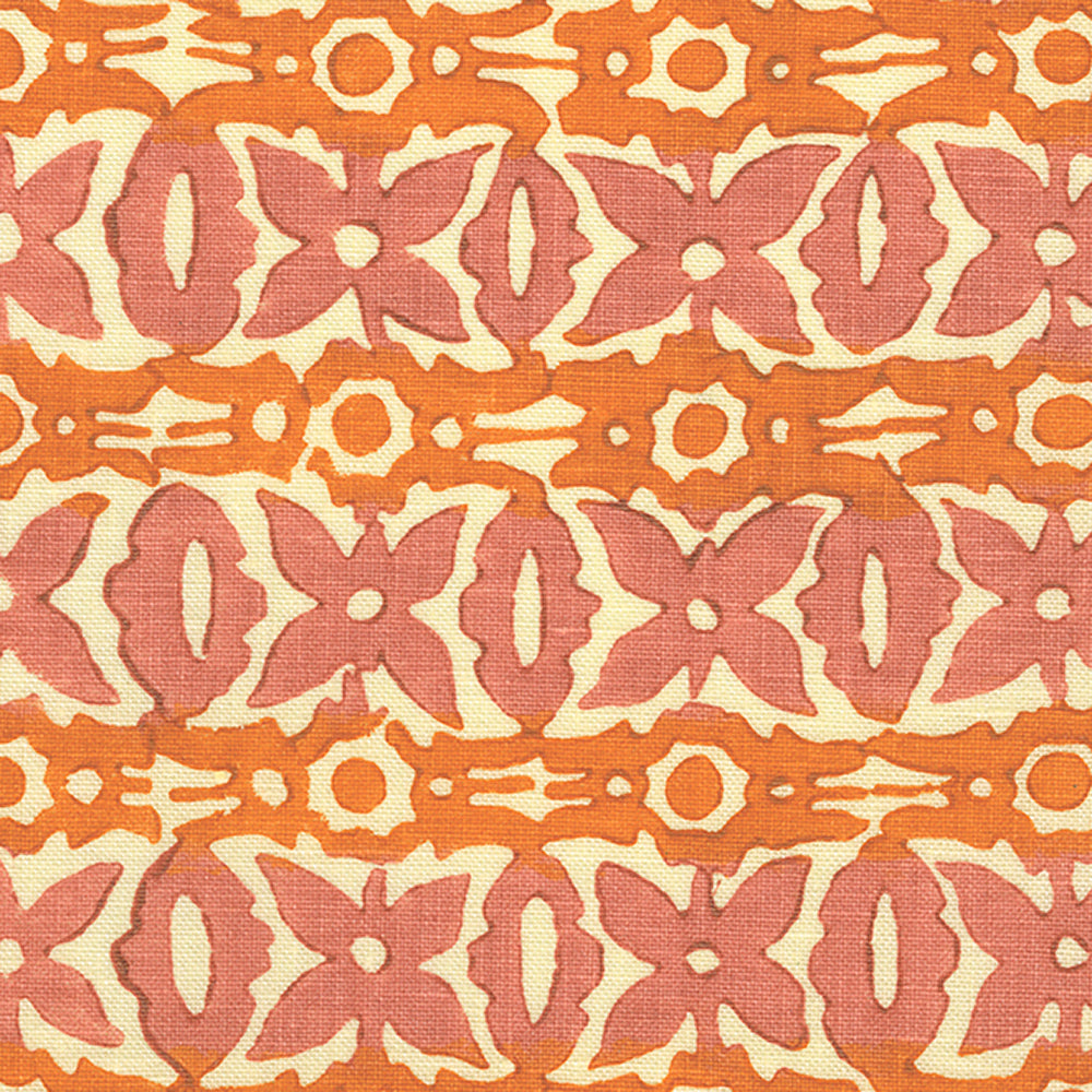 Monarch Handblock Fabric by Galbraith & Paul in Rhubarb